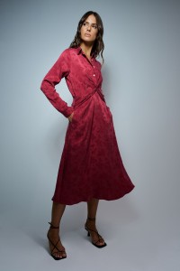 MIDI DRESS WITH JACQUARD PATTERN