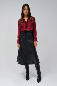 SKIRT LEATHER EFFECT WITH BELT