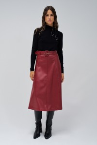 SKIRT LEATHER EFFECT WITH BELT