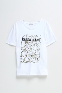 WHITE T-SHIRT WITH BRANDING