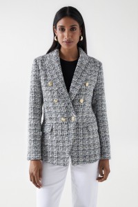 BLAZER EN TWEED AVEC BOUTONS DORS