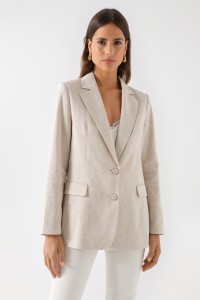 BLAZER AUS LEINEN MIT GLANZ