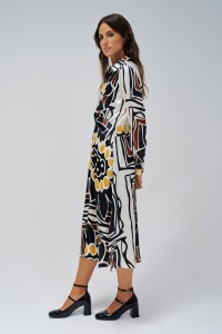 MIDI DRESS WITH COLOURED PATTERN