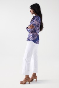 SATIN-FEEL SHIRT WITH PRINT