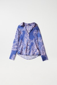 SATIN-FEEL SHIRT WITH PRINT