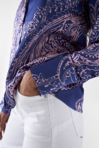 SATIN-FEEL SHIRT WITH PRINT