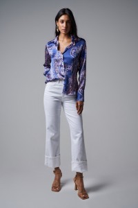 SATIN-FEEL SHIRT WITH PRINT