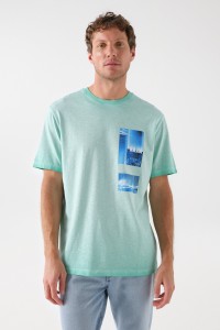 COTTON T-SHIRT WITH PRINT AND SALSA LOGO