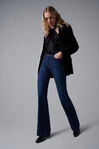 DESTINY PUSH UP FLARE DENIM JEANS WITH PEARLS