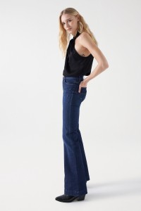 PANTALONES VAQUEROS DESTINY PUSH UP FLARE CON PERLAS