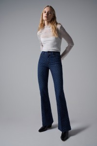 DESTINY PUSH UP FLARE DENIM JEANS WITH LASER PRINT