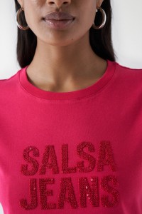 T-SHIRT AVEC LOGO SALSA ET PERLES