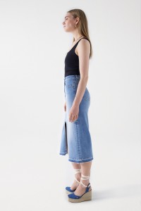 JUPE TRUE MIDI EN DENIM