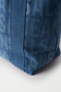 DENIM TOTE BAG WITH LASER DETAILS