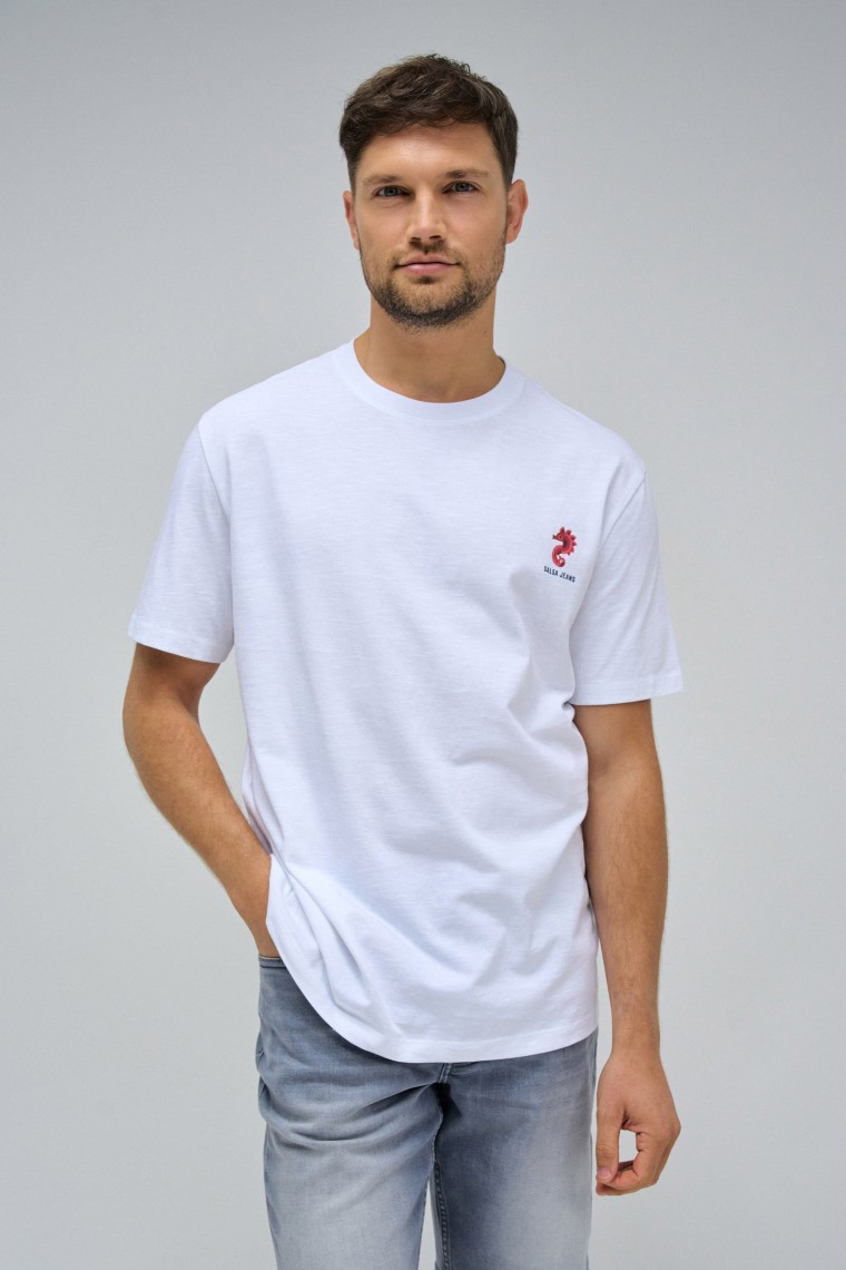 T-SHIRT EN COTON AVEC IMPRIM ET LOGO