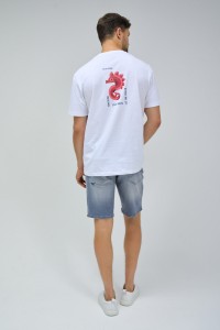 COTTON T-SHIRT WITH PRINT AND BRANDING