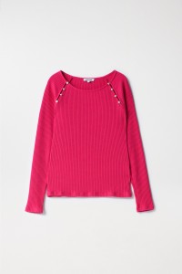 RIBBED JUMPER WITH APPLIQUS