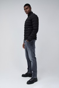 JEANSMANTEL PUFFER MIT TASCHE