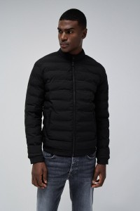 JEANSMANTEL PUFFER MIT TASCHE