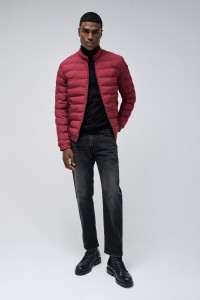 JEANSMANTEL PUFFER MIT TASCHE