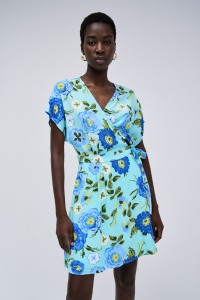 ROBE PORTEFEUILLE  IMPRIM FLORAL