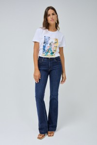 WHITE T-SHIRT WITH LISBON PRINT