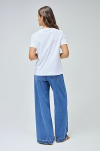 WHITE T-SHIRT WITH OPORTO PRINT