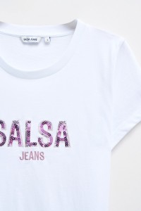 CAMISETA BLANCA CON LENTEJUELAS