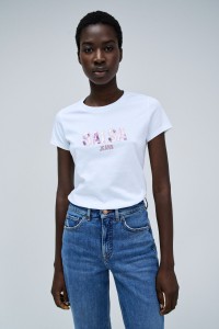 T-SHIRT BLANCHE AVEC PAILLETTES