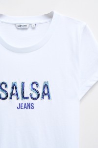 CAMISETA BLANCA CON LENTEJUELAS