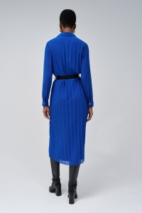 PLEATED DRESS WITH BELT