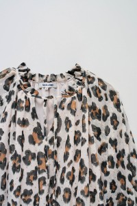 ANIMAL PRINT DRESS WITH FRILLS