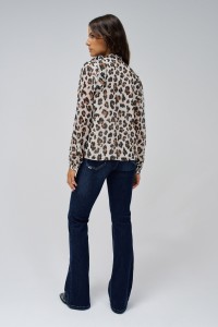 ANIMAL PRINT BLOUSE WITH BOW DETAIL