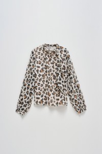 ANIMAL PRINT BLOUSE WITH BOW DETAIL