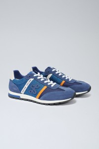 LEATHER AND DENIM TRAINERS