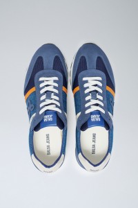 LEATHER AND DENIM TRAINERS