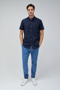 SHORT SLEEVE SHIRT WITH LINEN BLEND