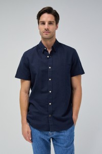 SHORT SLEEVE SHIRT WITH LINEN BLEND