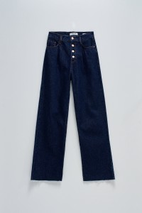 TRUE JEANS WITH WIDE LEG AND UNDONE HEM