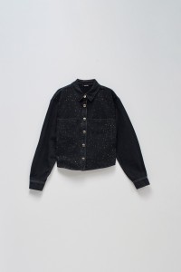 DENIM SHIRT WITH SPARKLES