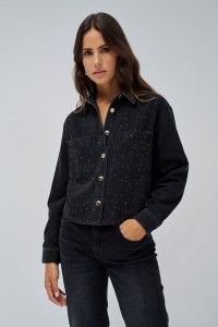 CHEMISE EN JEAN AVEC DES STRASS