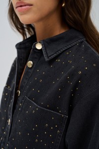 DENIM SHIRT WITH SPARKLES