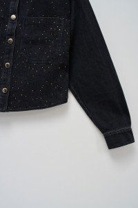 DENIM SHIRT WITH SPARKLES