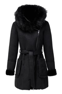 OUTLET 34 WRAP FAUX-SHEARLING COAT