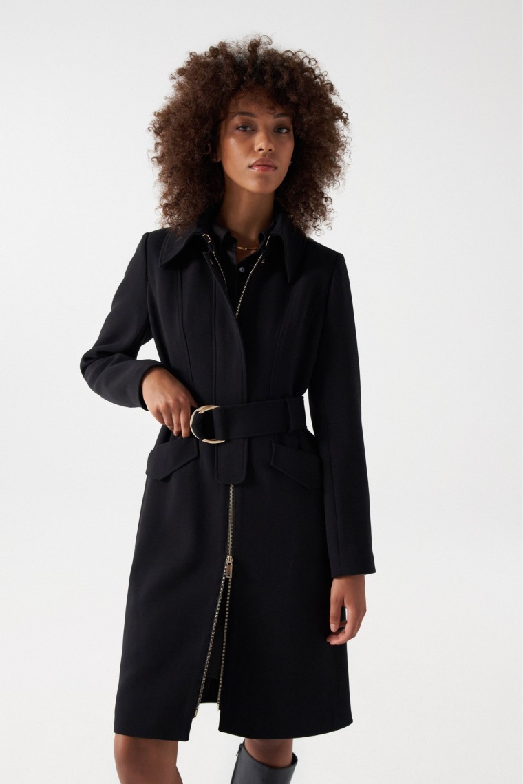 BELTED GABARDINE COAT