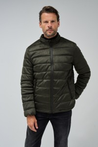 JEANSMANTEL PUFFER AUS WILDLEDER