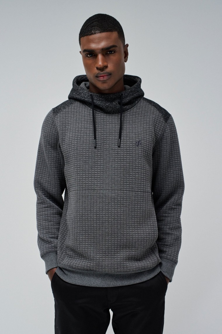 HOODIE WITH TEXTURED EFFECT