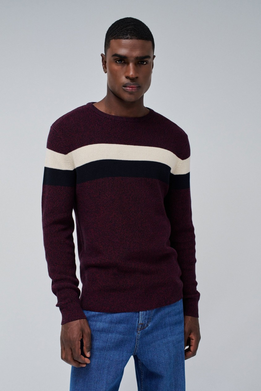 KNITTED SWEATER WITH STRIPES