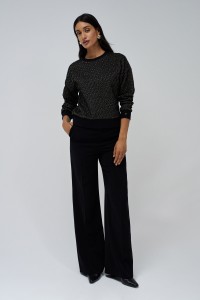 TEXTURED FLEECE SWEATER WITH SHINE