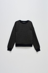 TEXTURED FLEECE SWEATER WITH SHINE